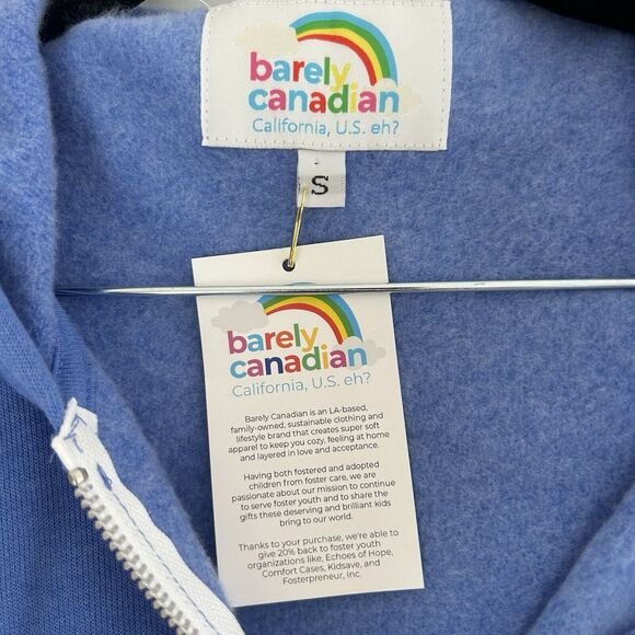 Barely Canadian Ladies Insanely Soft Blue Zip Up Hoodie Limited Edition Sz S - Picture 6 of 8